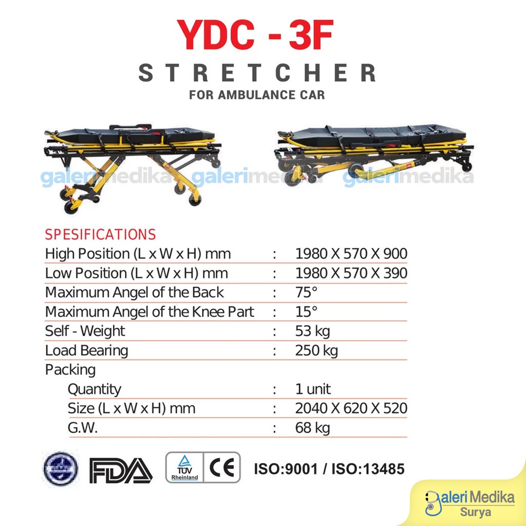 Brankar Ambulans GEA YDC 3FWF Stretcher Ambulance