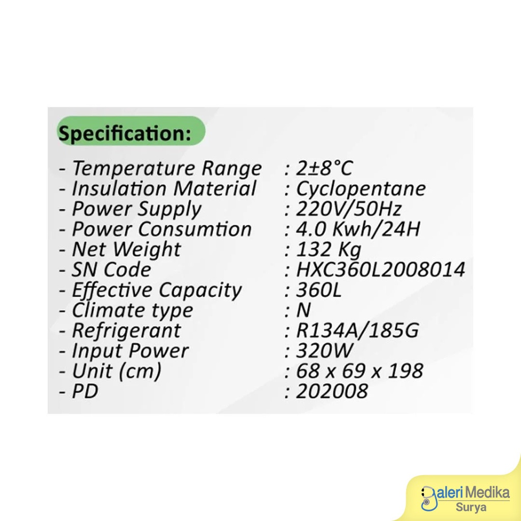 Kulkas Farmasi 360 Liter Nesco HYC-L360 Pharmaceutical Refrigerator