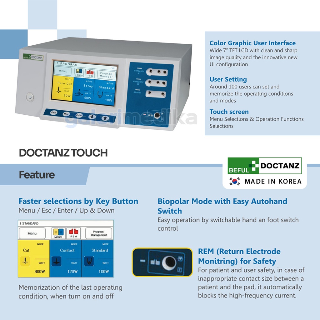 BEFUL DOCTANZ Touch Electrosurgical Unit Touch Screen