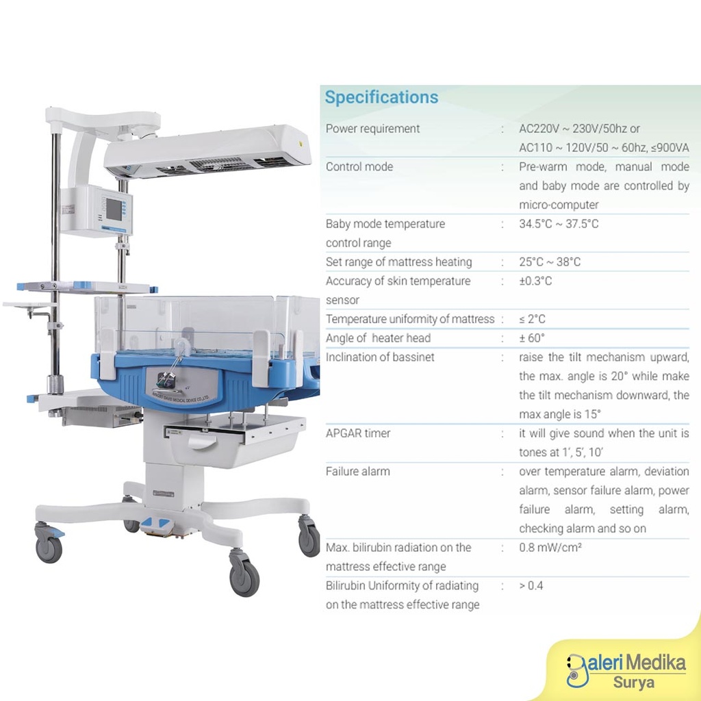 GEA HKN-2001 Infant Radiant Warmer 3 Mode + LED Phototherapy