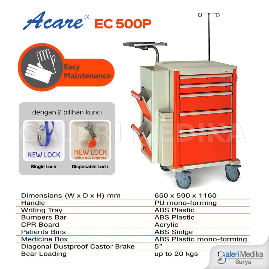 Troli Emergensi Acare EC-500P Emergency Cart